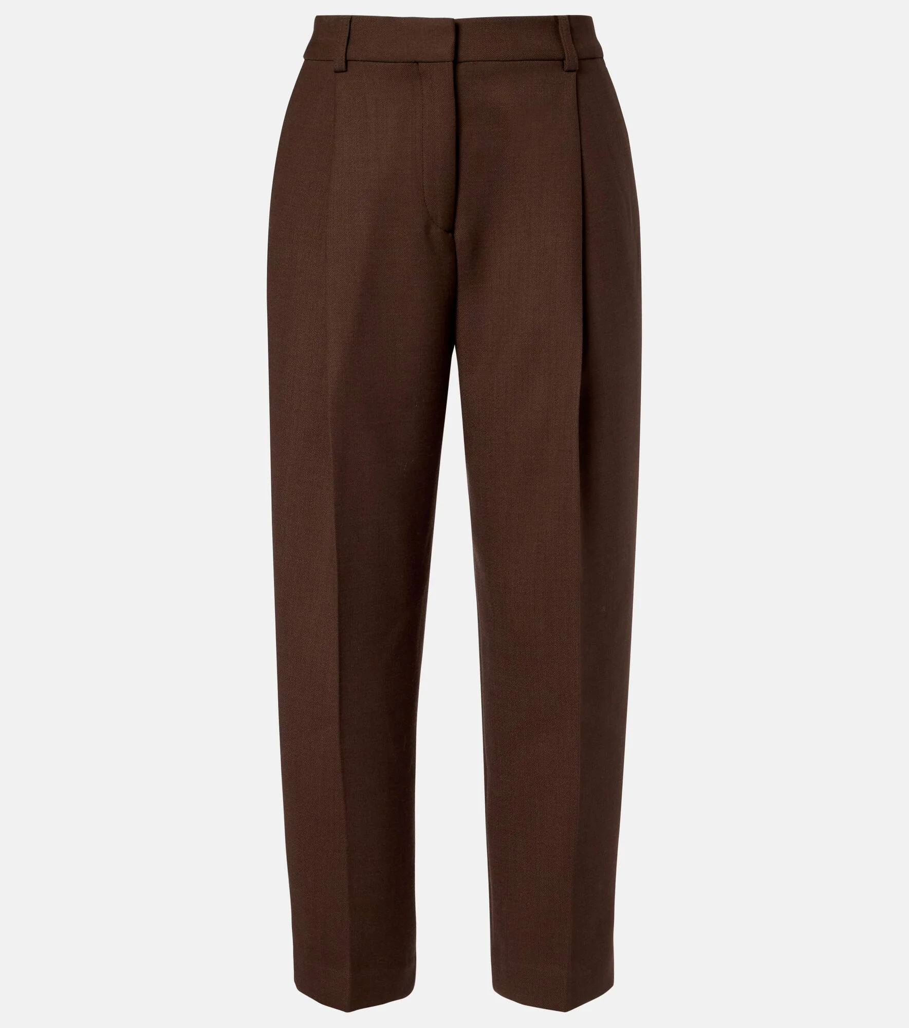 Pleated cropped straight pants - 1