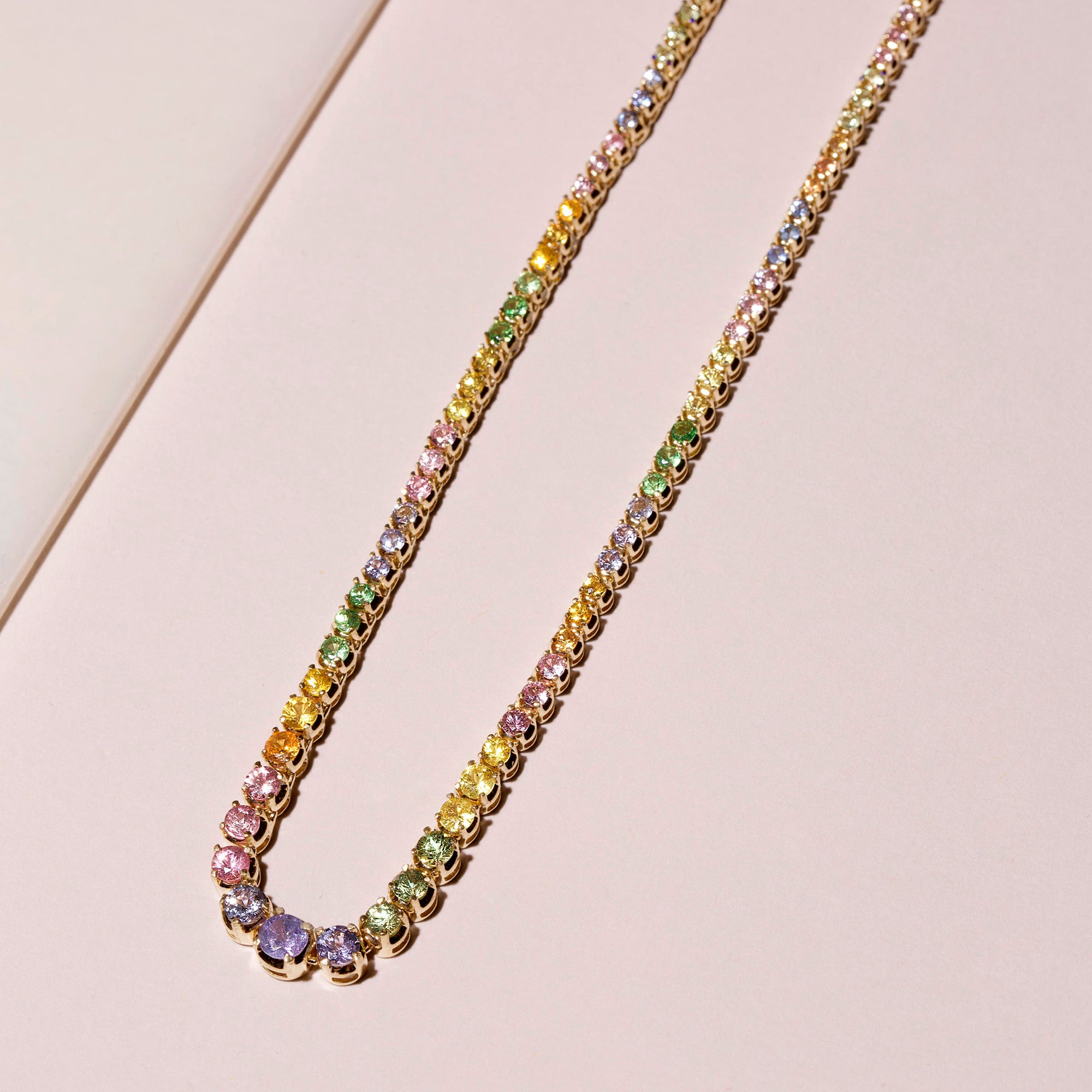 Rainbow Bright Tennis Necklace - 4