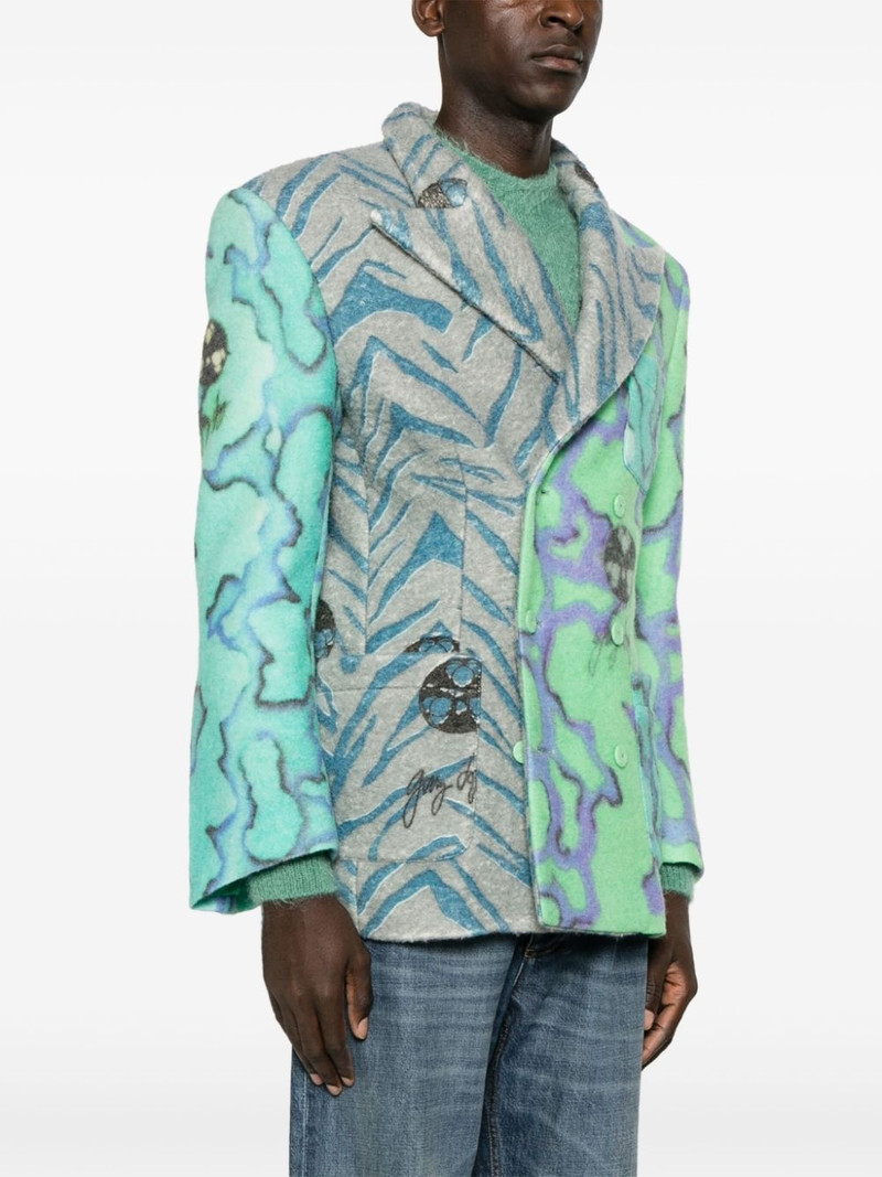 zebra-print double-breasted blazer 3