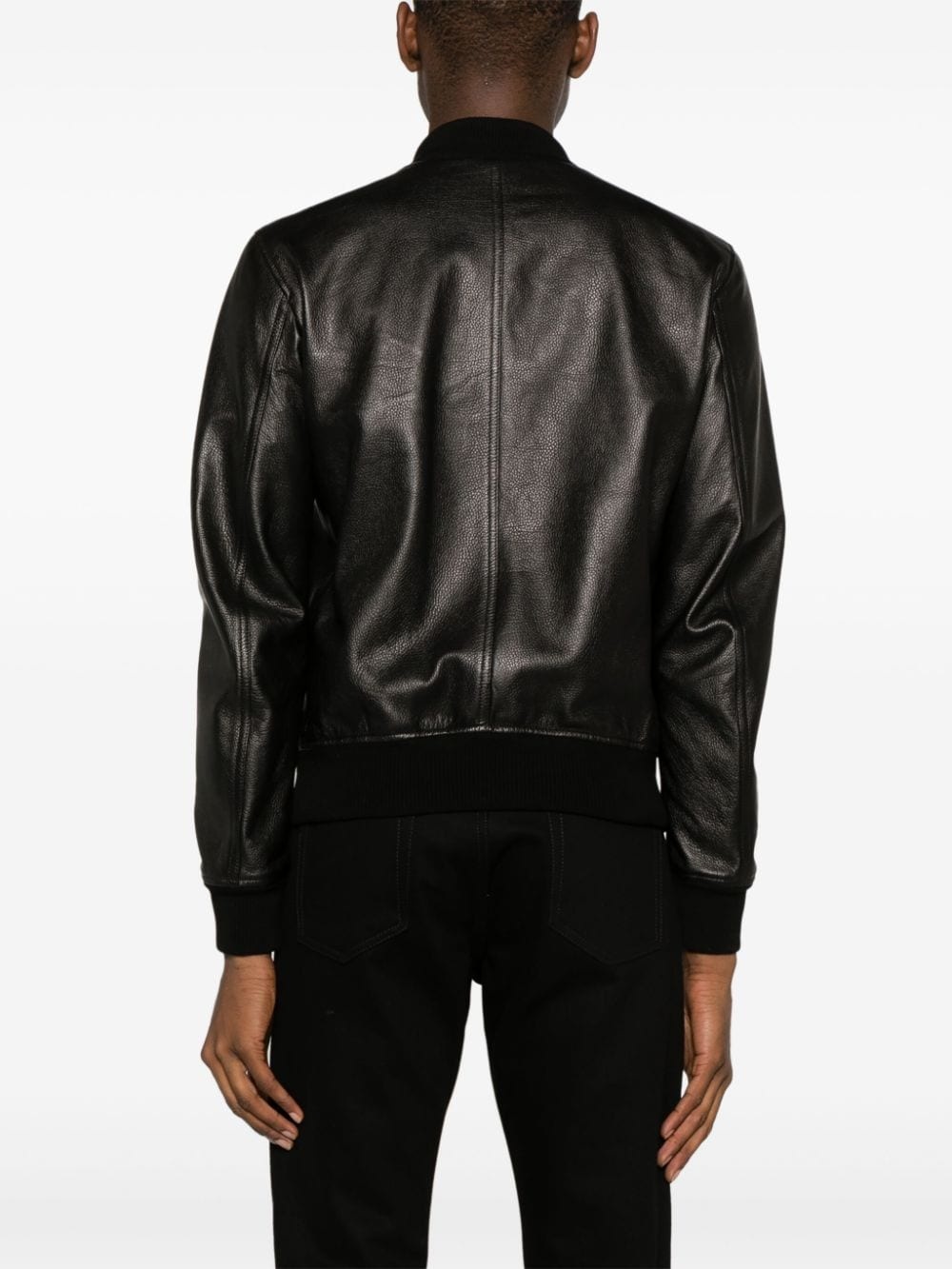 grained-leather bomber jacket - 4