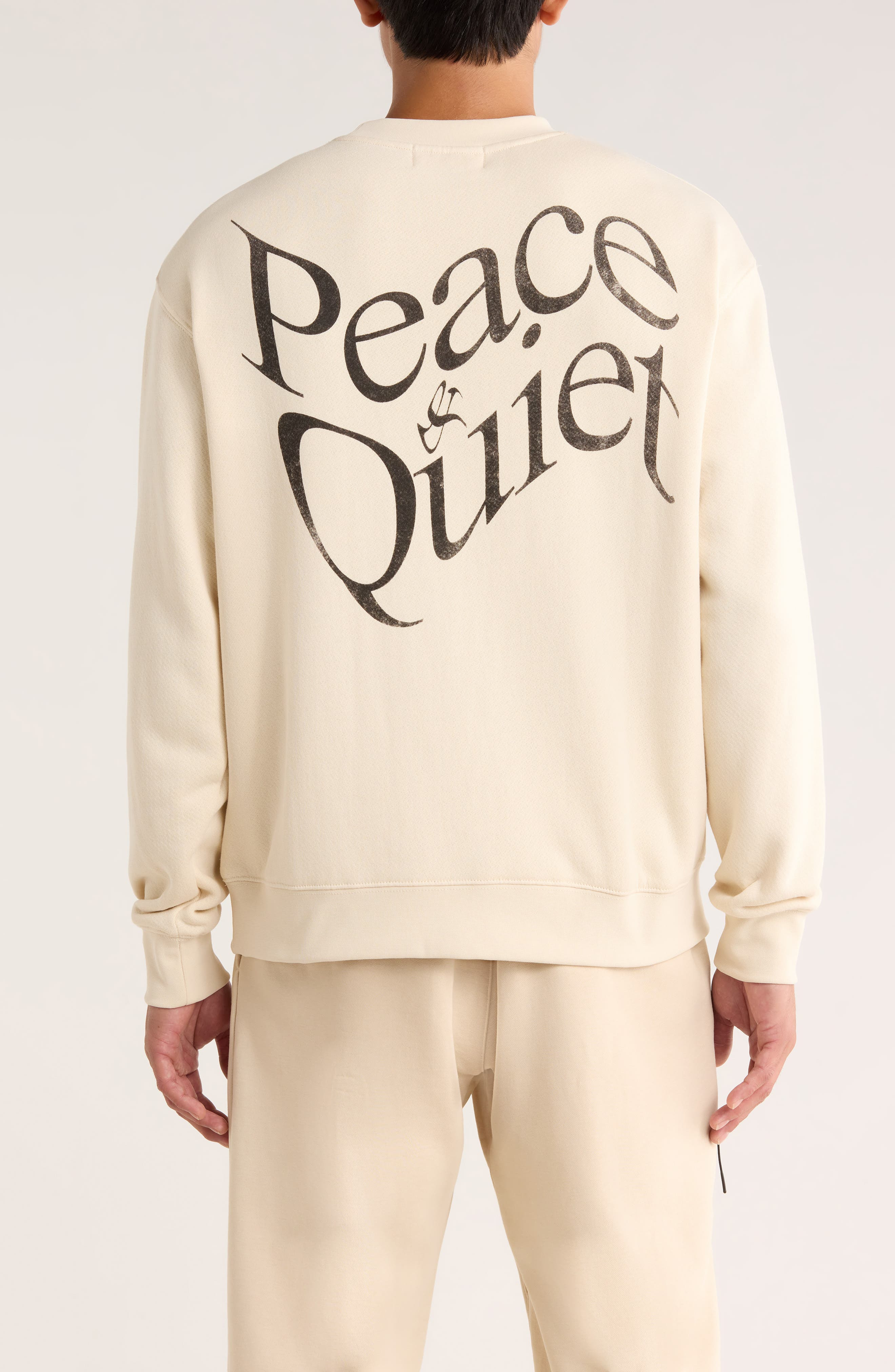 Museum of Peace & Quiet Warped Logo Cotton Crewneck Sweatshirt in Bone at Nordstrom - 2