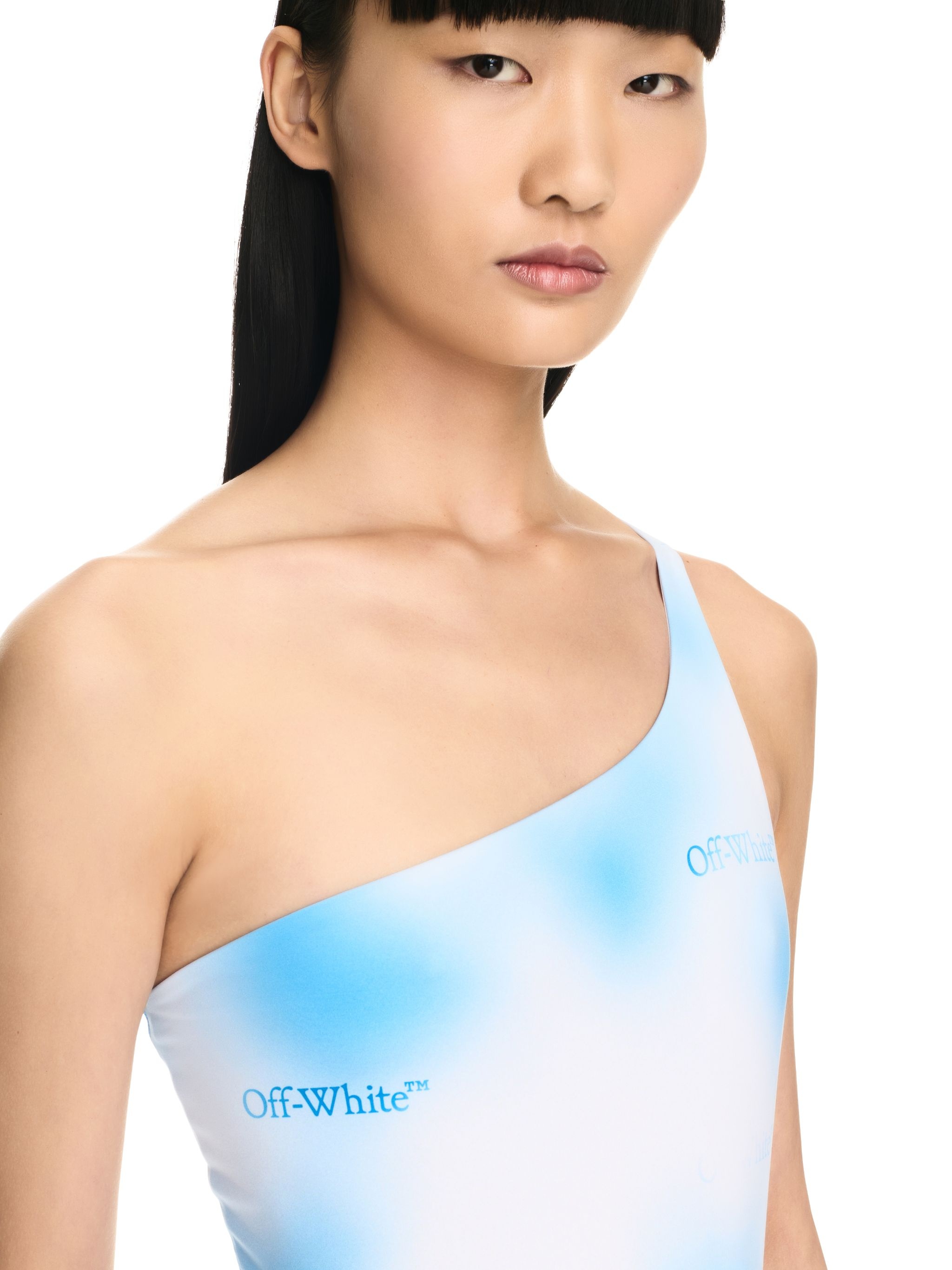 Gradient One Shoulder Swim Suit - 5