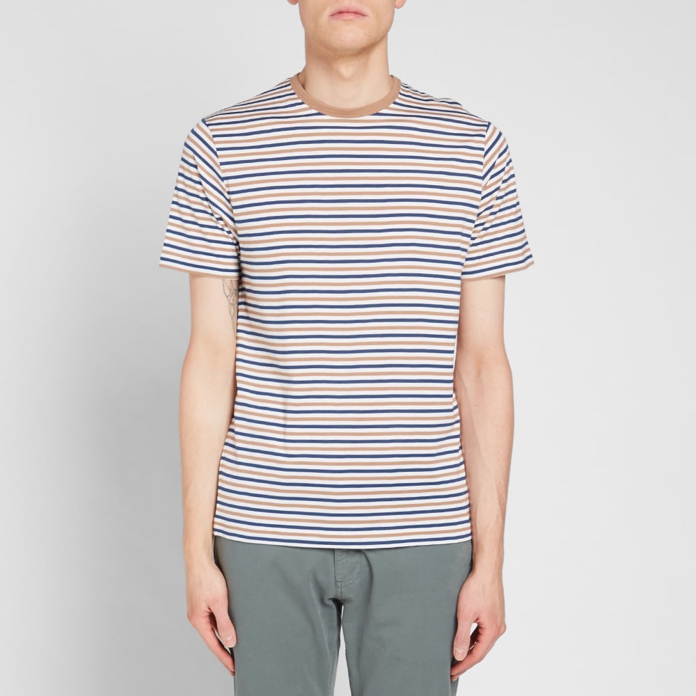 Sunspel English Stripe Contrast Rib Tee - 3