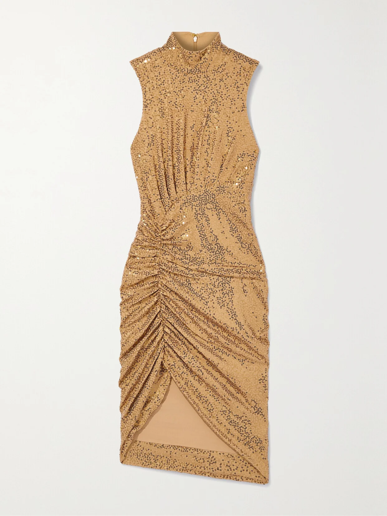 Ruched Sequined Crepe Midi Dress - 1