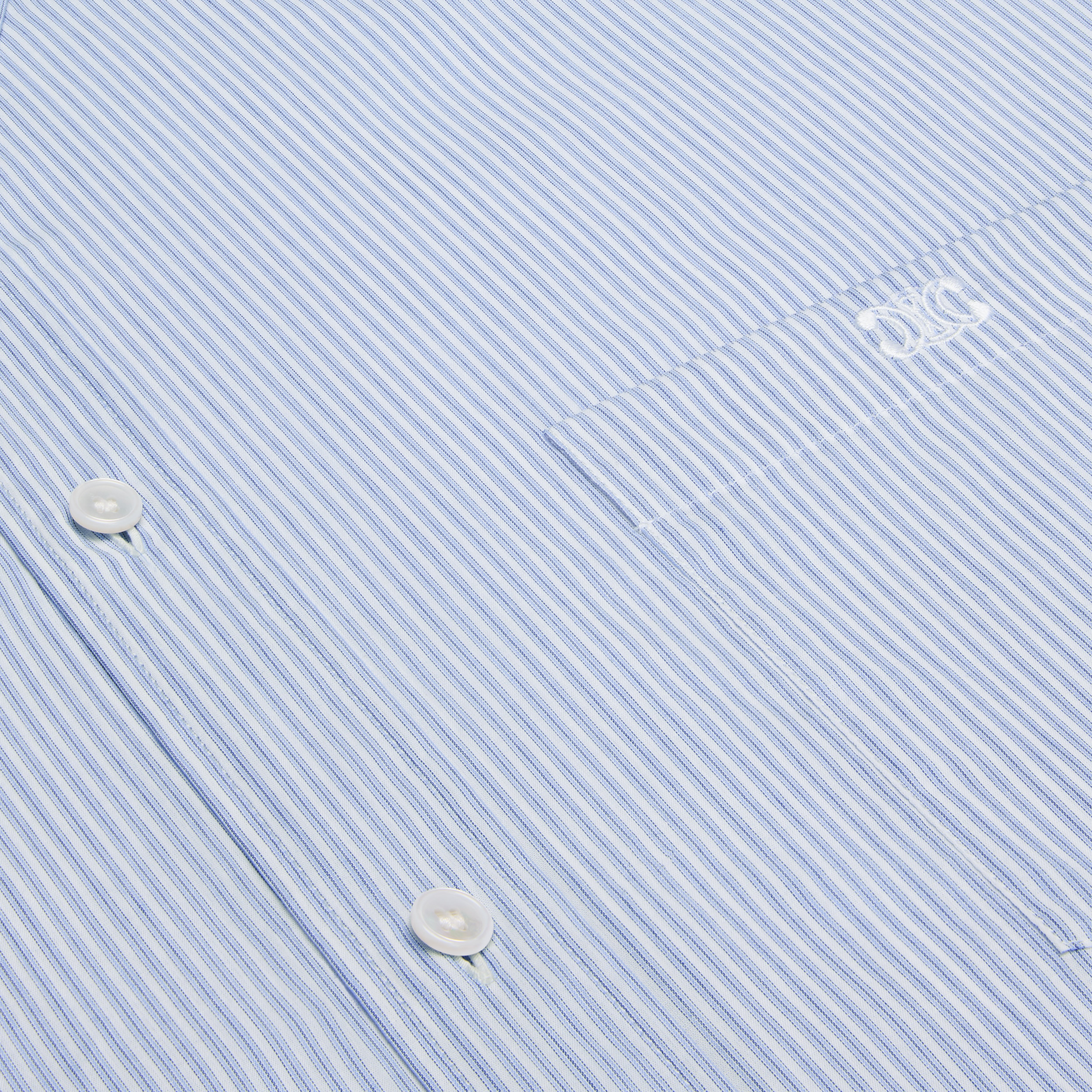 cropped shirt in striped cotton linen - 4