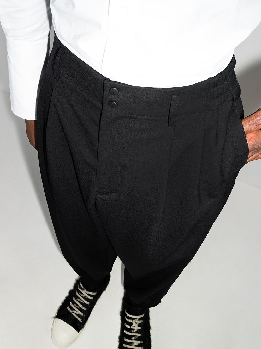 drop-crotch track pants - 4