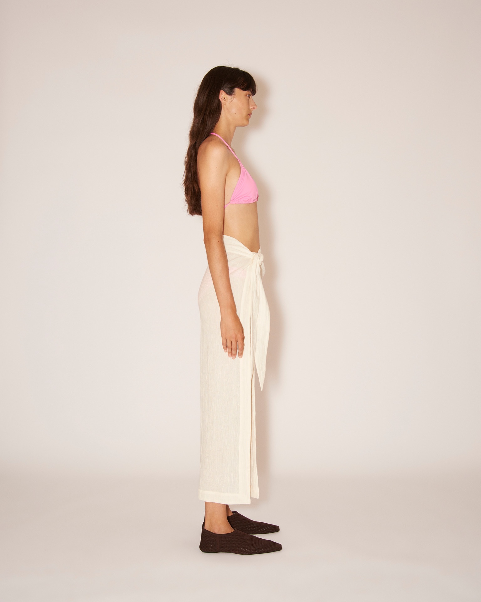 PATRICE - Cotton-linen gauze skirt - Sand - 3