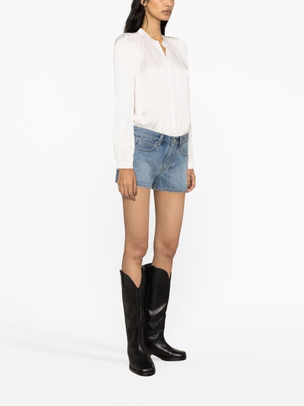 rhinestone-embellished denim shorts - 3