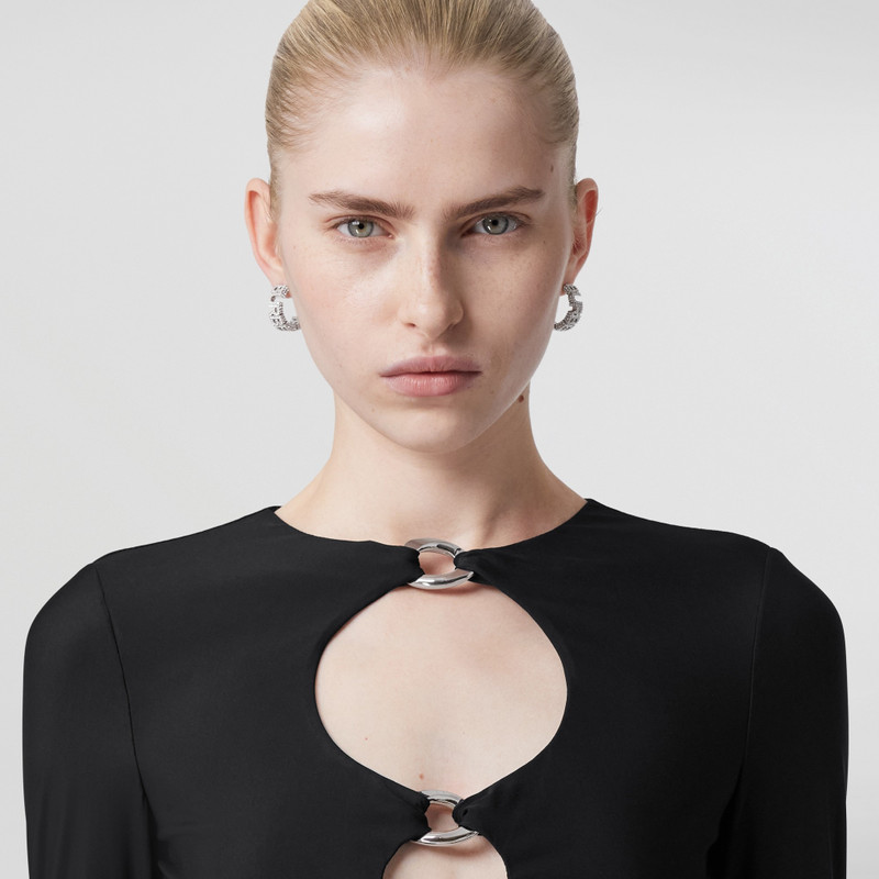Chain-link Detail Cut-out Stretch Jersey Dress 3