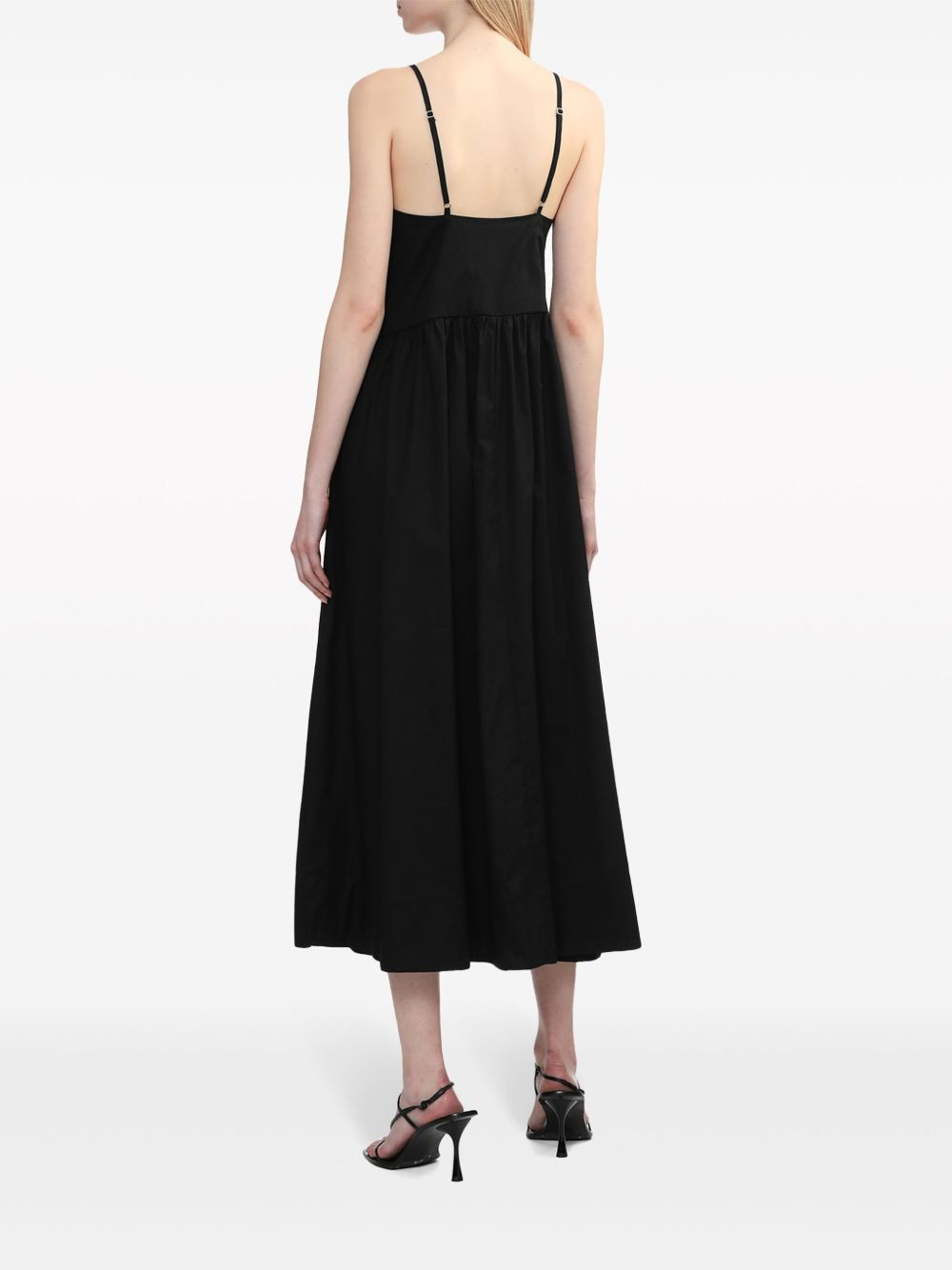 Miranda tie-detail cotton midi dress - 4