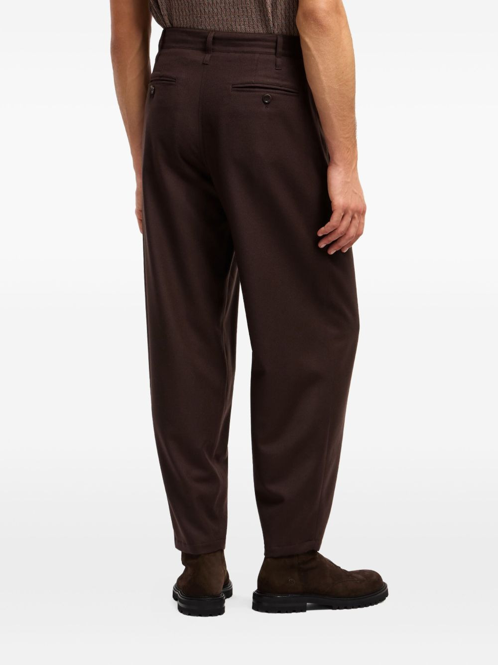 PLEATED-FRONT WOOL TROUSERS - 2