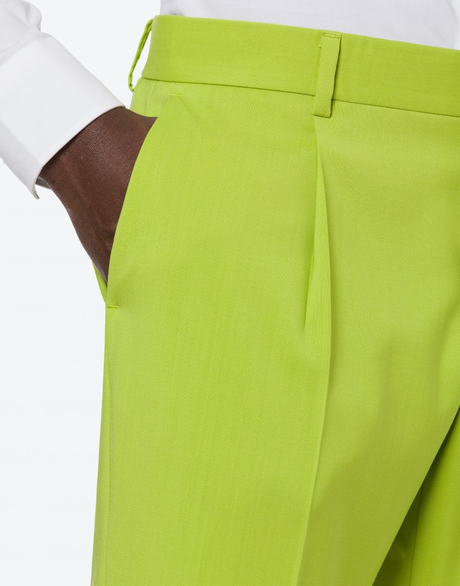 WOOL CANVAS TROUSERS - 4