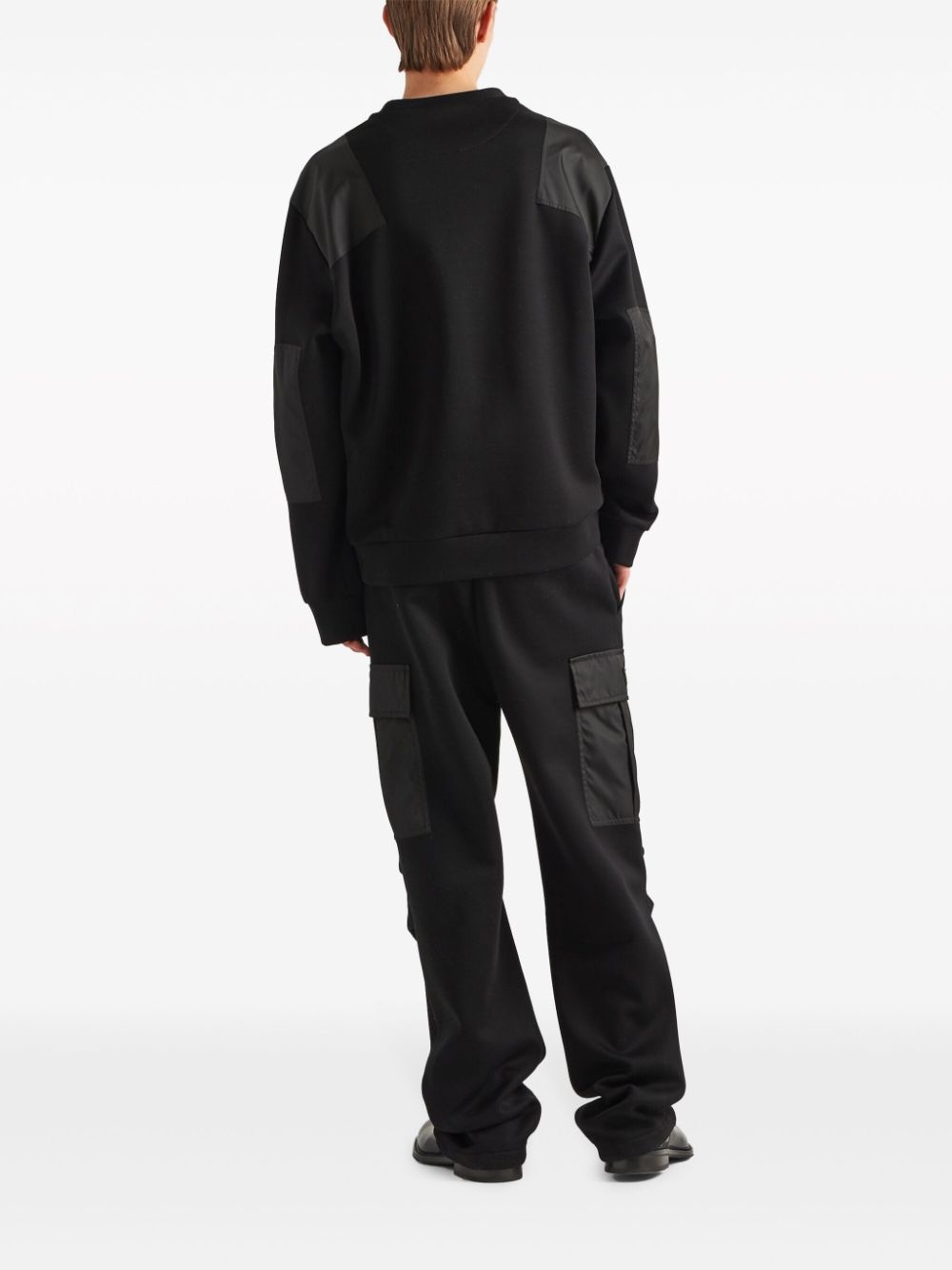 triangle-logo panelled sweatshirt - 4