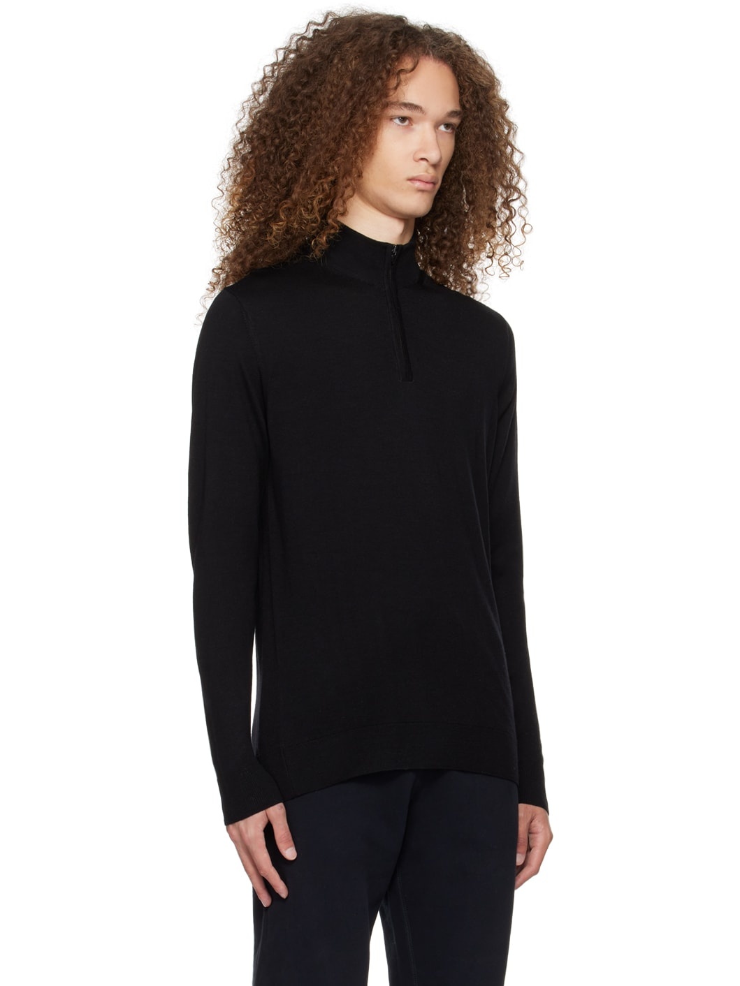 Black Half-Zip Sweater - 2