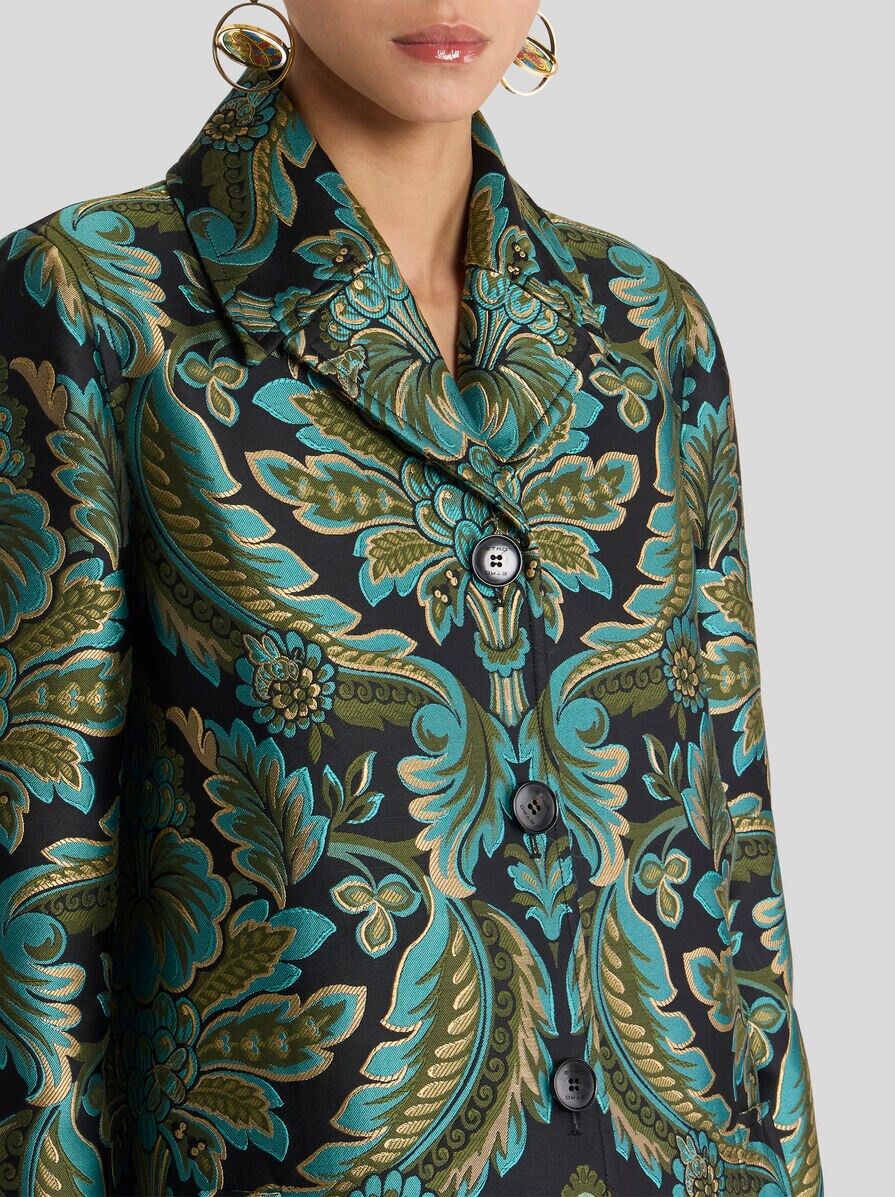 COAT WITH FLOWER AND BEE JACQUARD MOTIF - 2