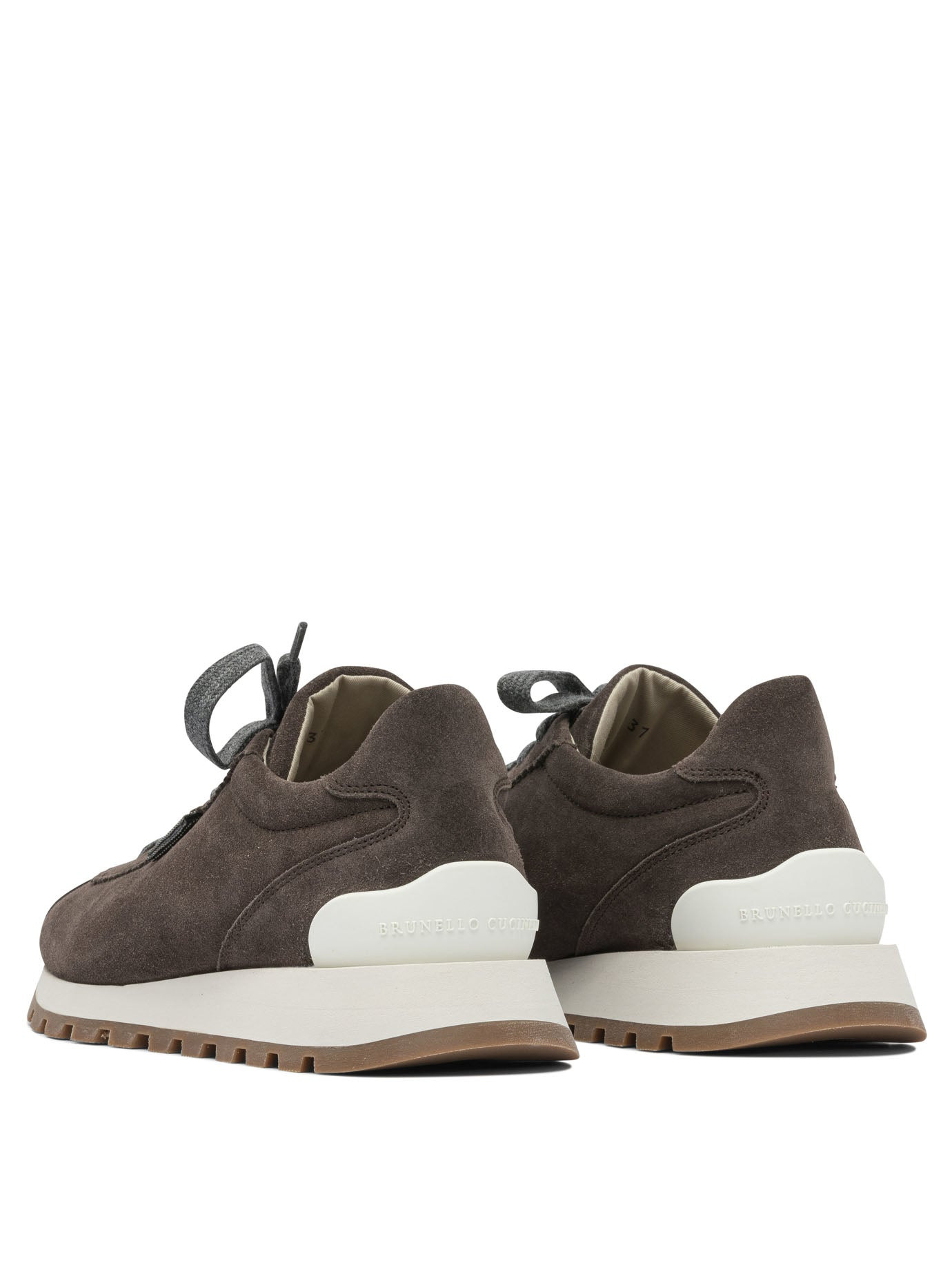 Brunello Cucinelli Suede "runners" Sneakers With Shiny Tab - 4