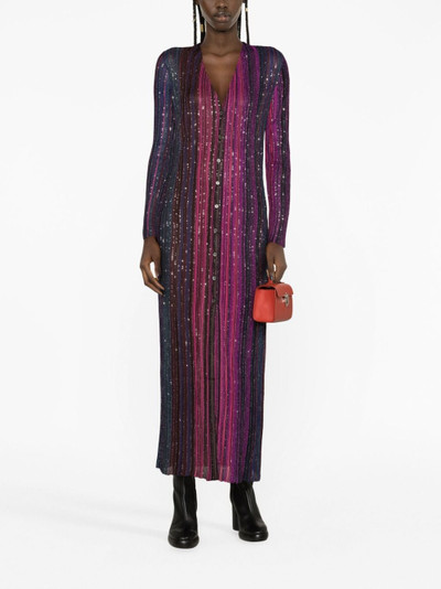 Missoni sequin-embellished striped maxi dress outlook