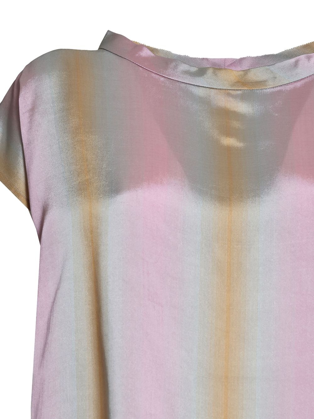 stripe-print short-sleeves top - 3