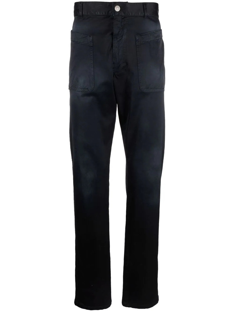 embroidered-logo slim-cut trousers 1