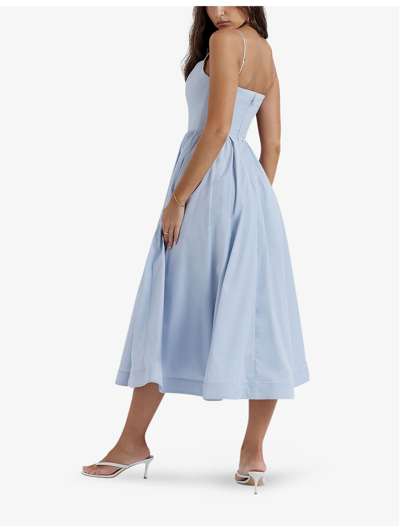Lolita scoop-neck stretch cotton-blend midi dress 4