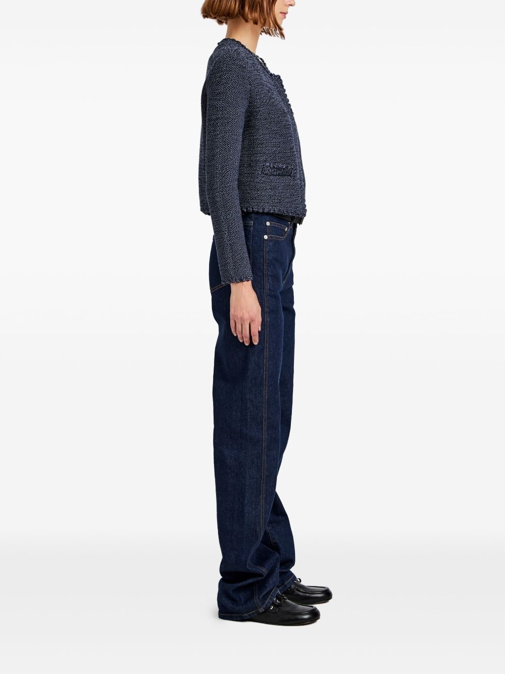 scallop-hem cropped jacket - 3