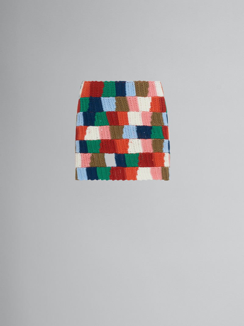 MARNI X NO VACANCY INN - MULTICOLOUR COTTON-KNIT SHORT SKIRT 1