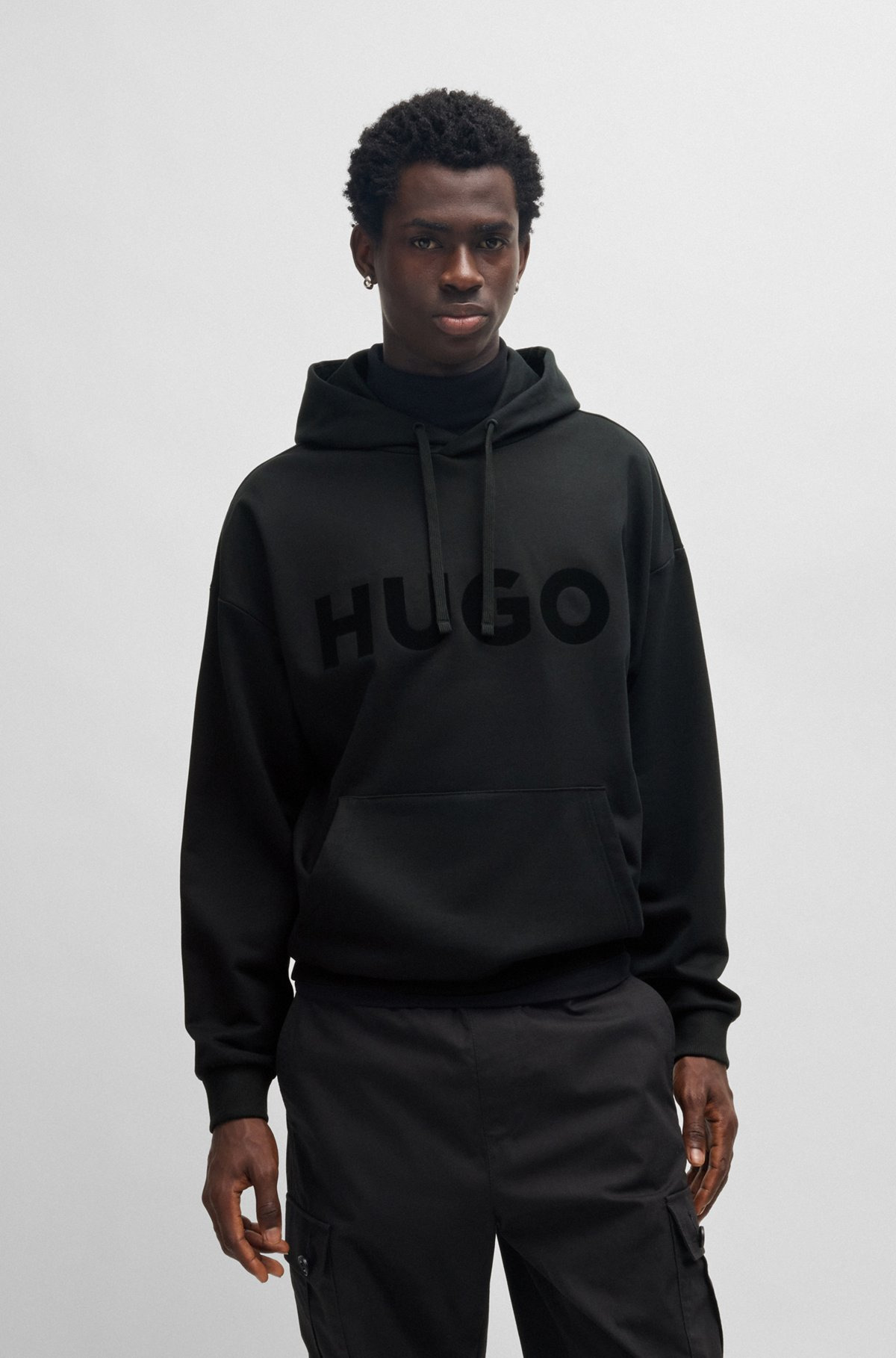 OVERSIZE-FIT HOODIE IN COTTON TERRY WITH TONAL LOGO - 2
