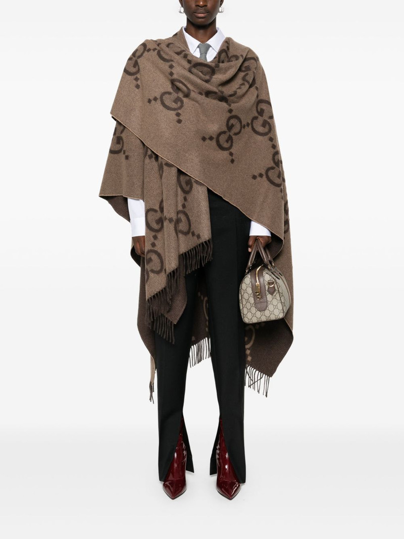 GUCCI GG-logo reversible cashmere cape outlook