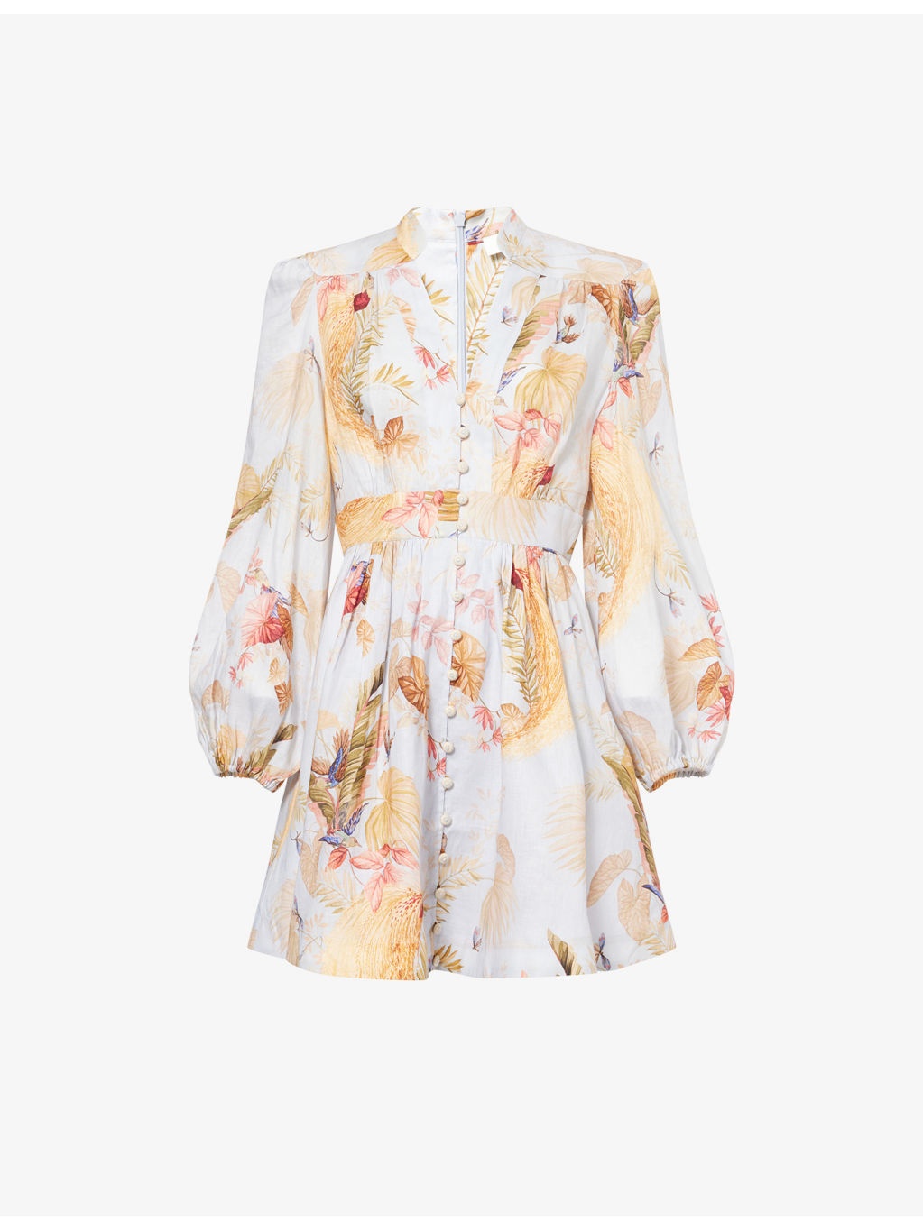 Ascension Plunge Linen Mini Dress - 1
