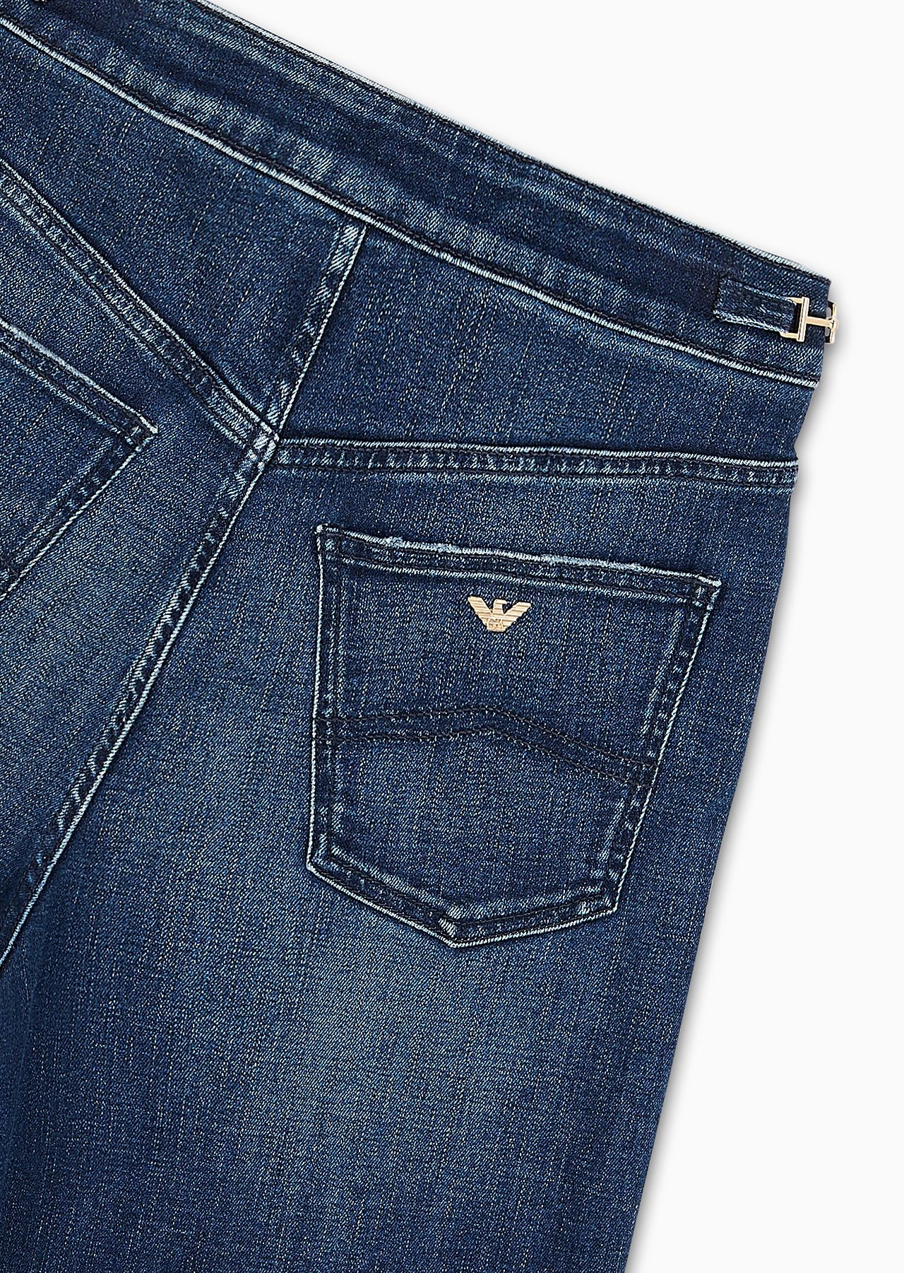 J8B High-waist wide-leg jeans in worn-look denim with chain detail - 6