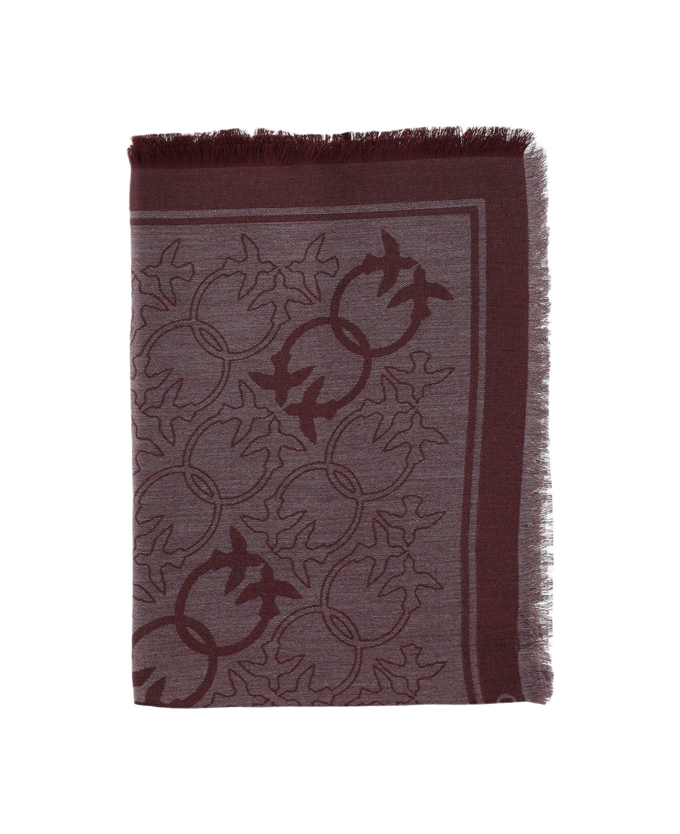 Viscose Blend Scarf With Love Birds Motif - 1