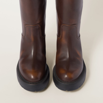 Miu Miu Fumé leather boots outlook
