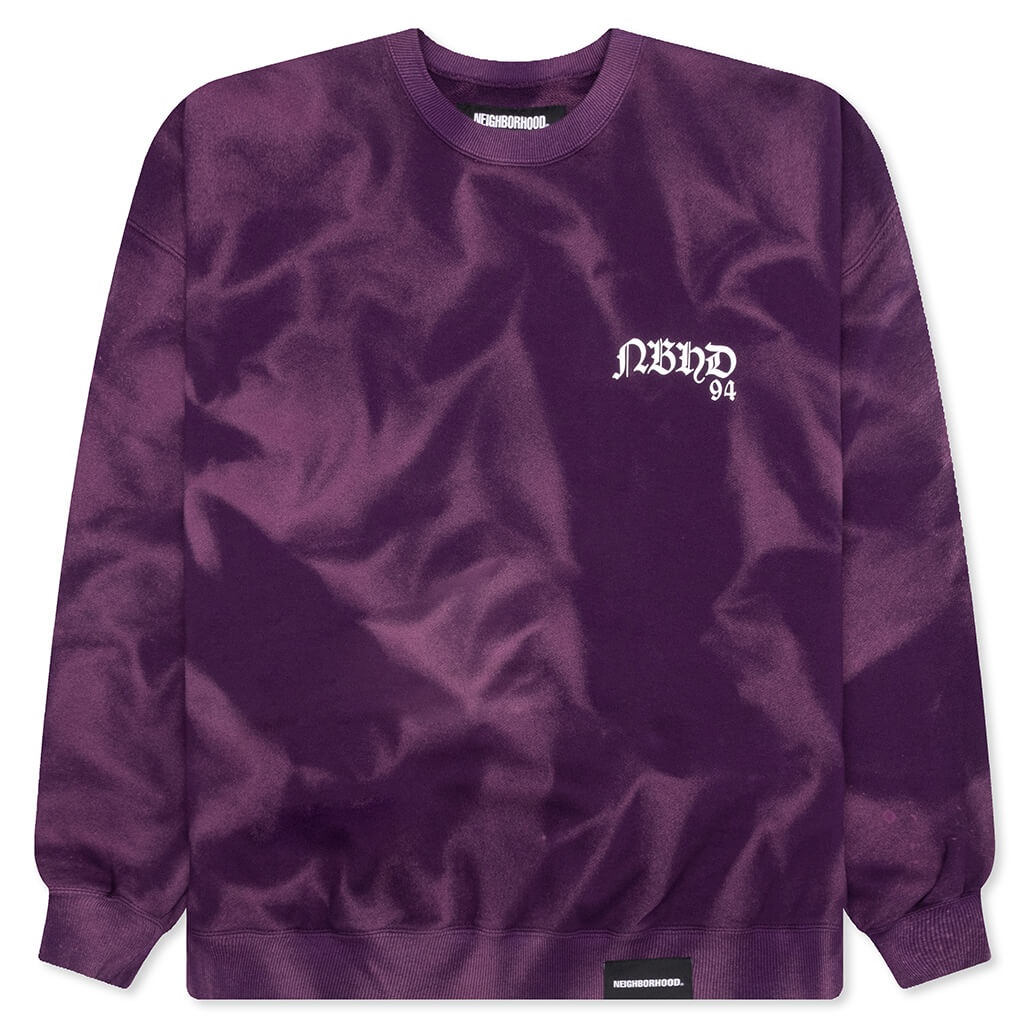 TIE DYE SWEAT L/S SHIRT - PURPLE - 1