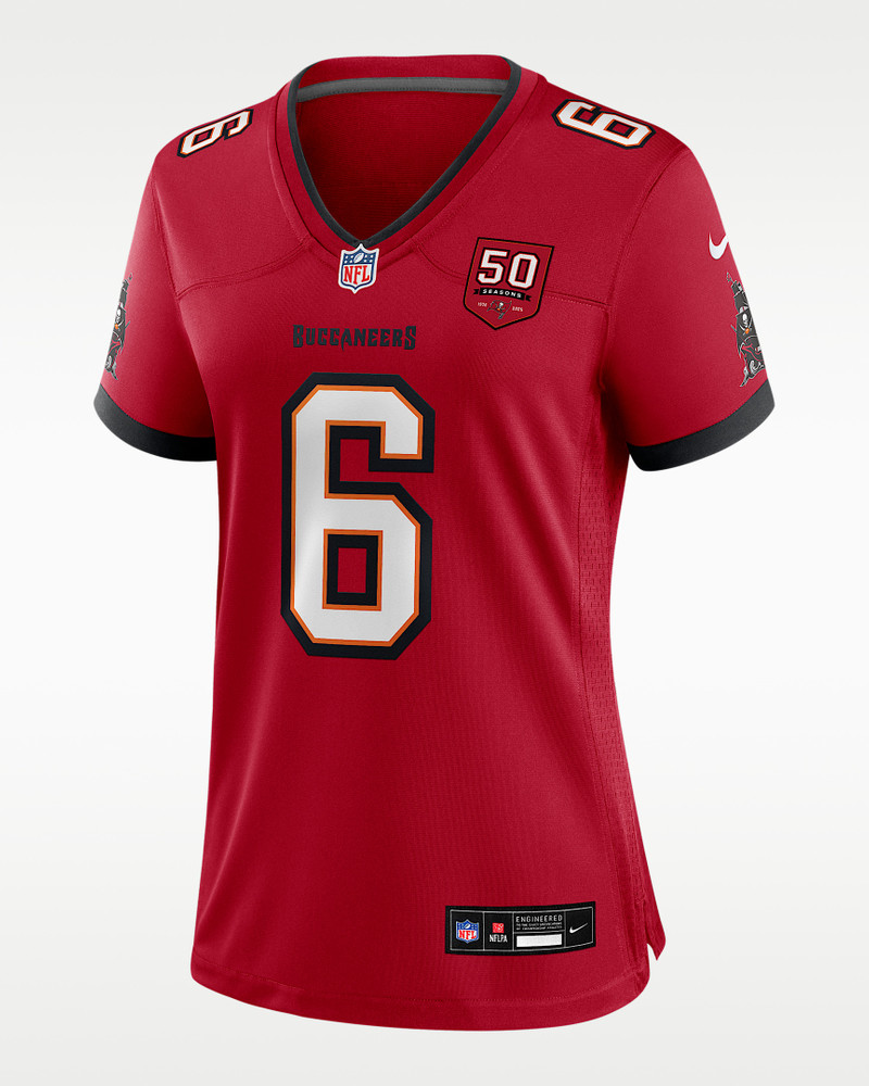 Baker Mayfield Tampa Bay Buccaneers 50th Anniversary Women’s Nike NFL Game Jersey 1