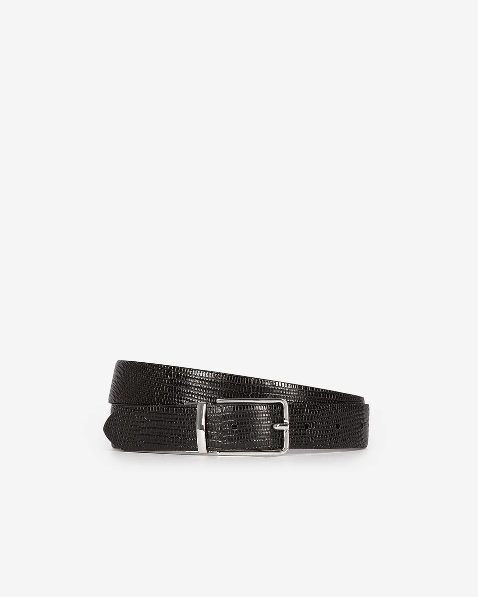 REVERSIBLE BLACK LEATHER BELT - 1