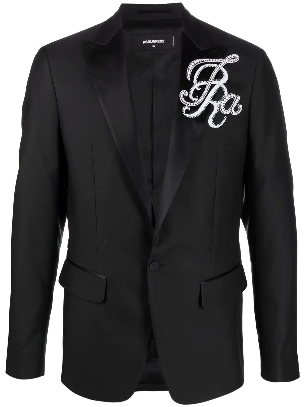 embroidered peak-lapel jacket - 1