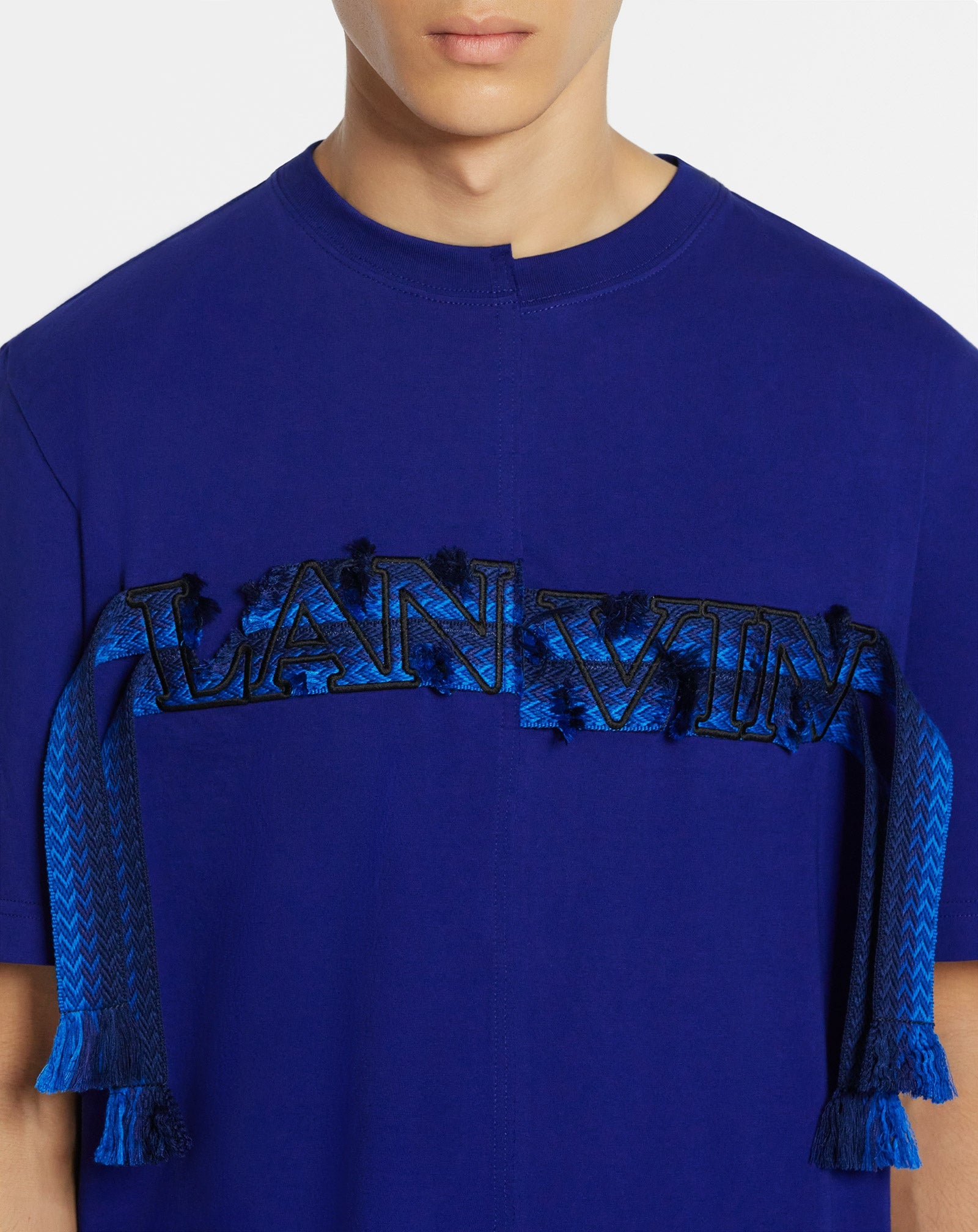 ASYMMETRICAL CURB LACE T-SHIRT - 4