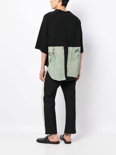 By Walid contrasting-stitch detail T-shirt outlook