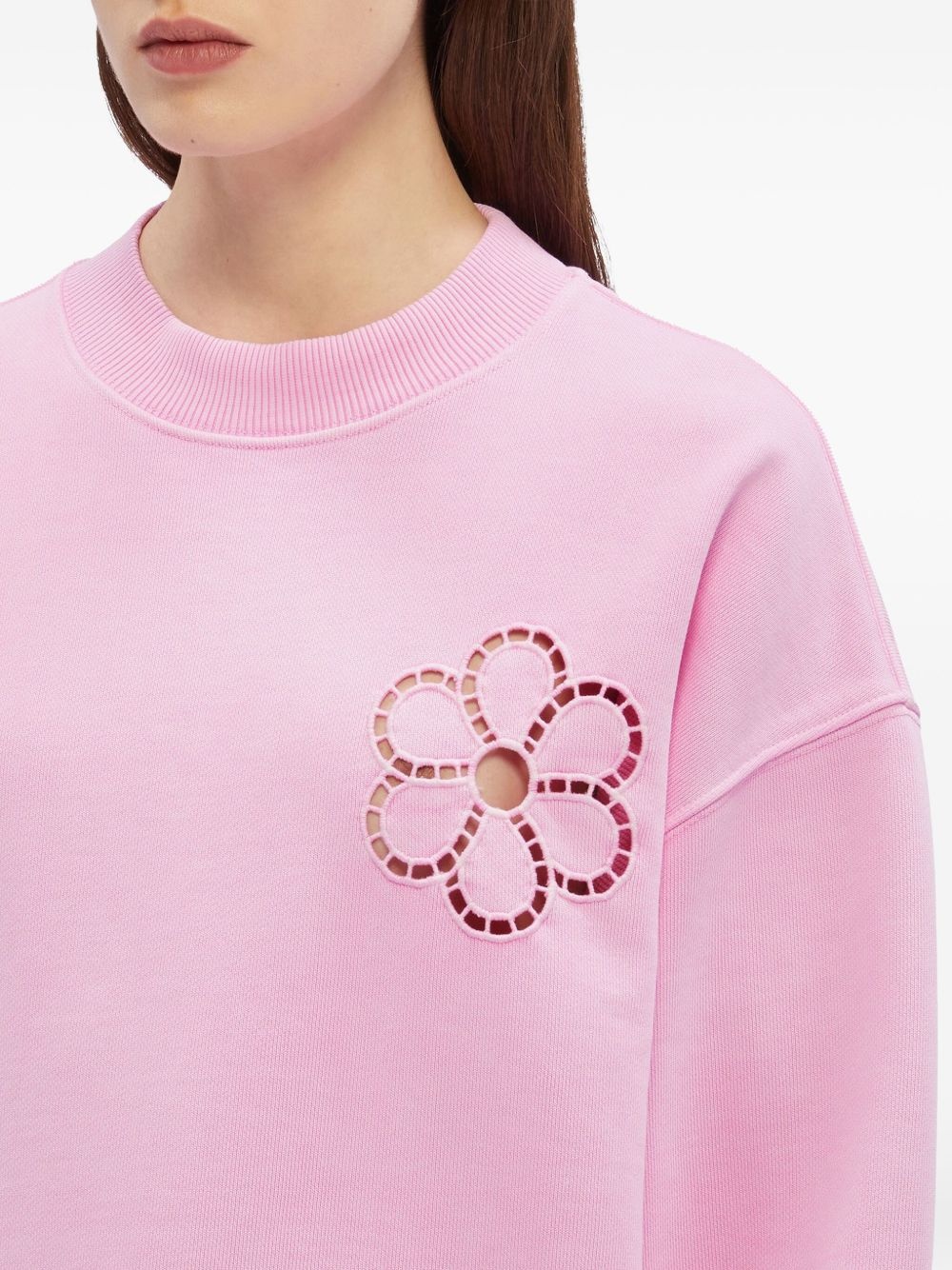 embroidered-flower sweatshirt - 5