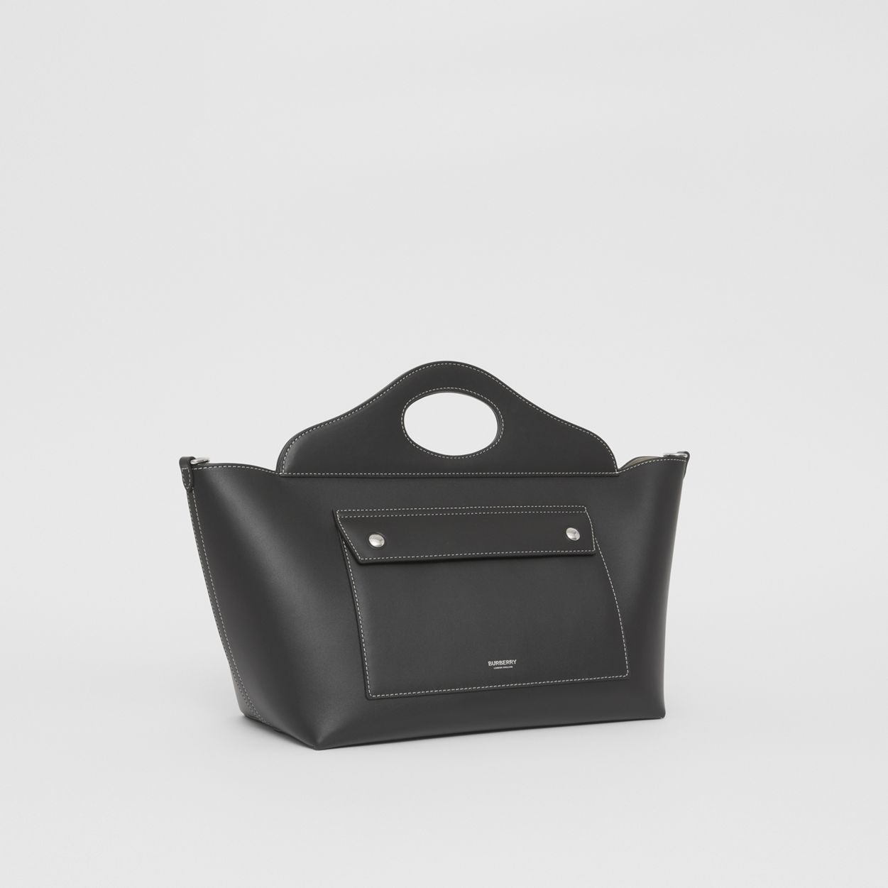 Small Leather Soft Pocket Tote - 7