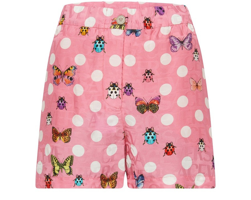 Shorts with polka dots and butterfly print 1