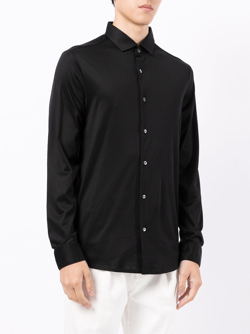 lyocell-blend button-up shirt - 3