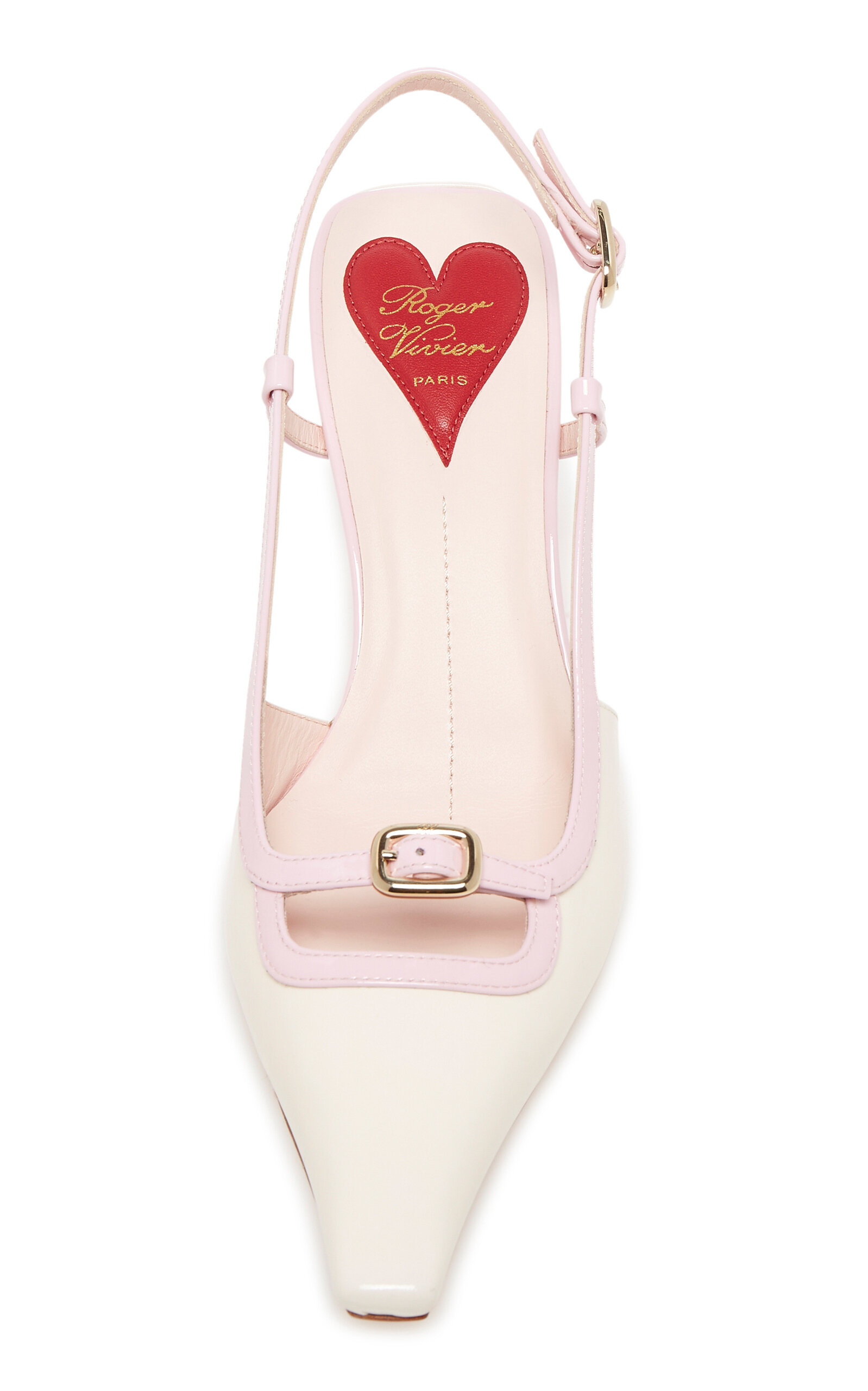 Mini-Buckle Slingback Pumps white - 3