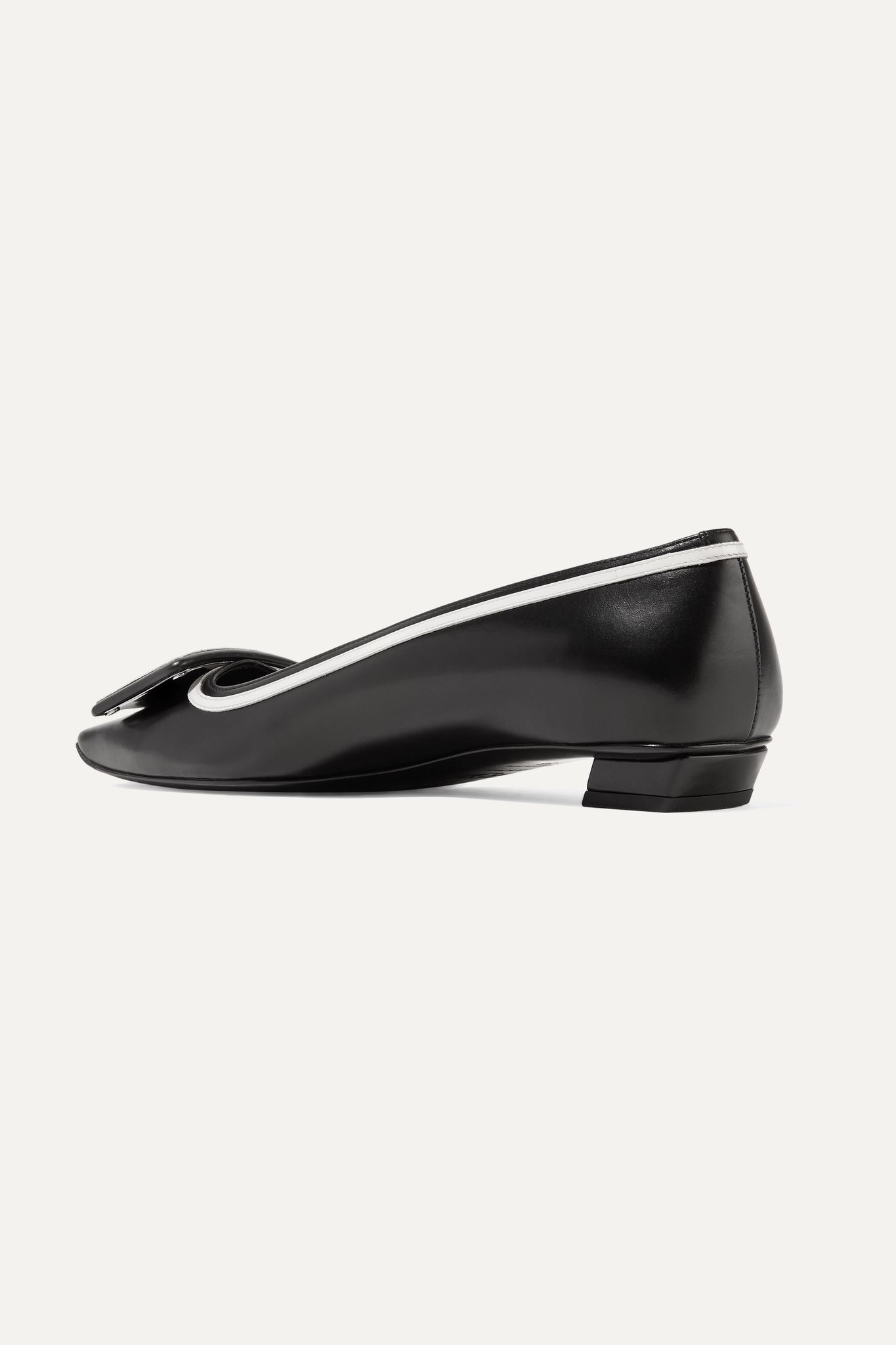 Belle Vivier Graphic patent-trimmed leather flats - 4