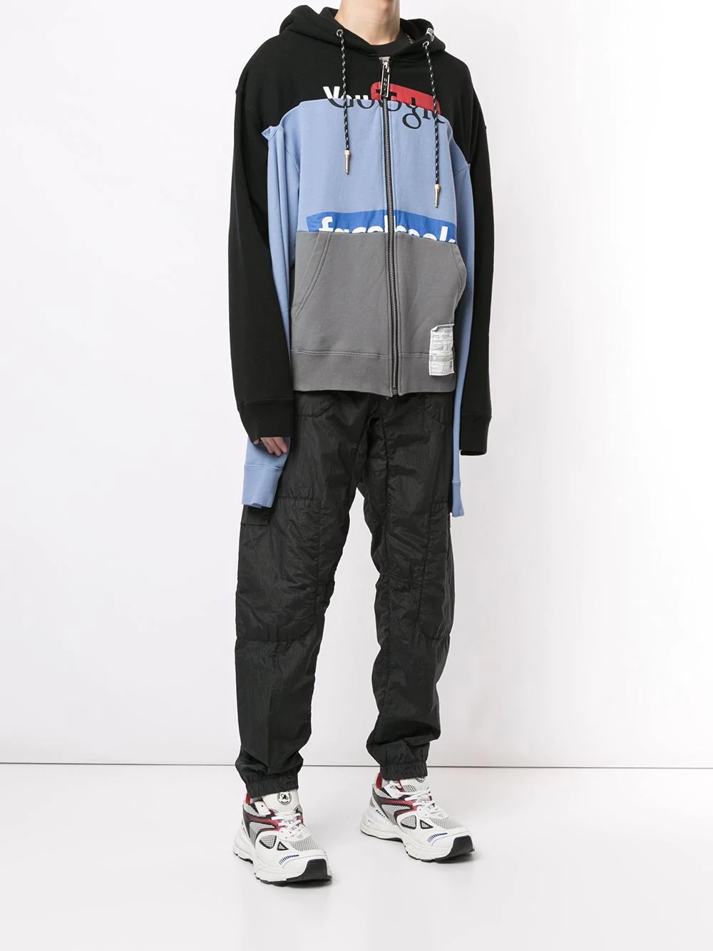 Border Docking contrast-panel hoodie - 3