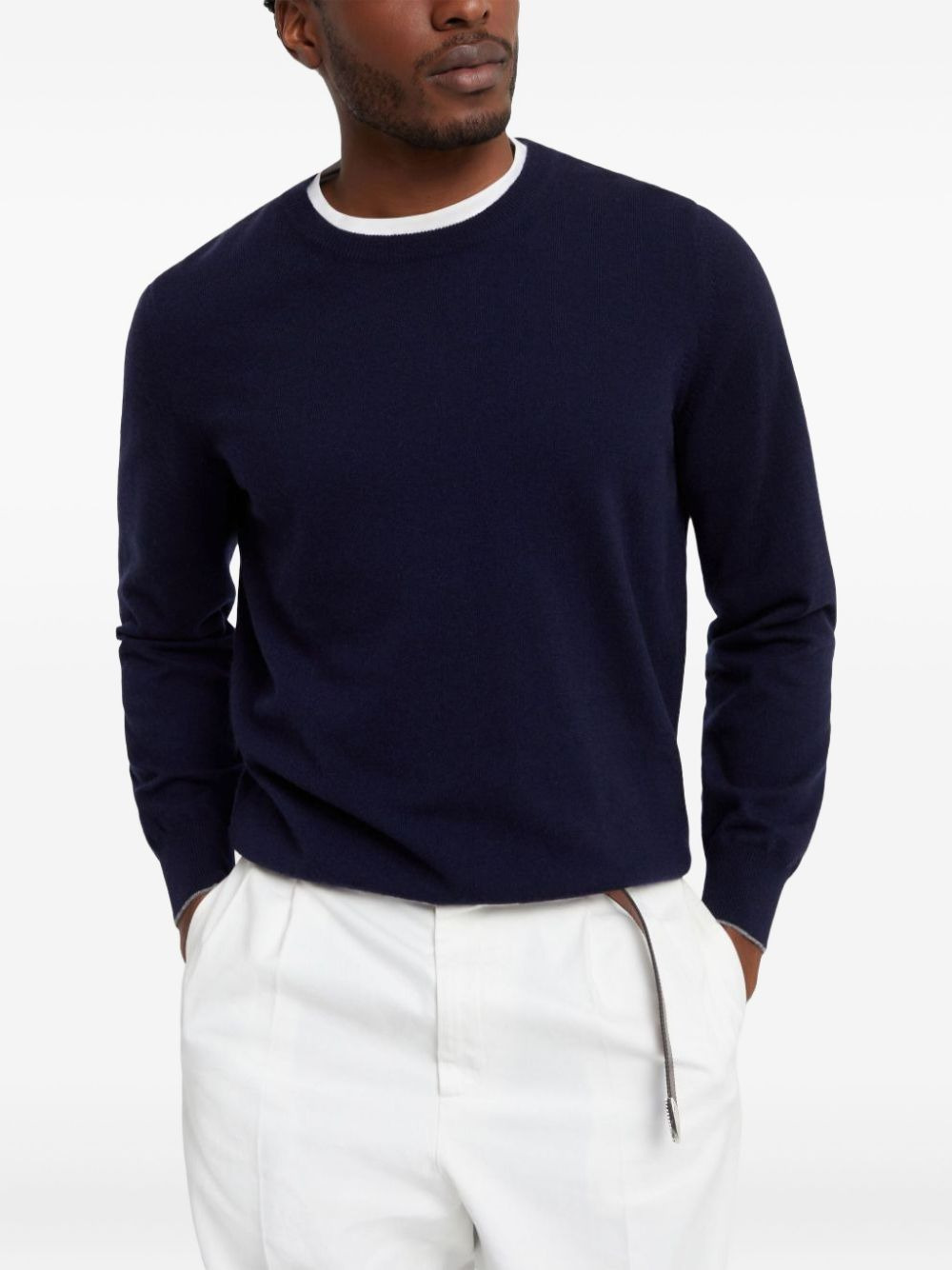 crew neck slim-fit jumper - 3