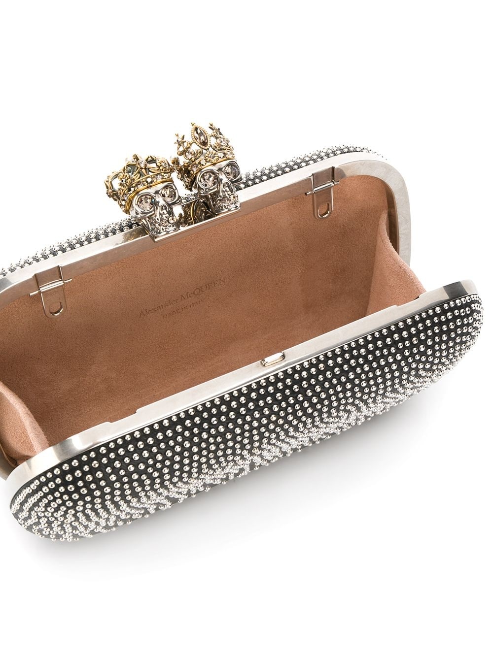 studded skull embellished clutch - 5