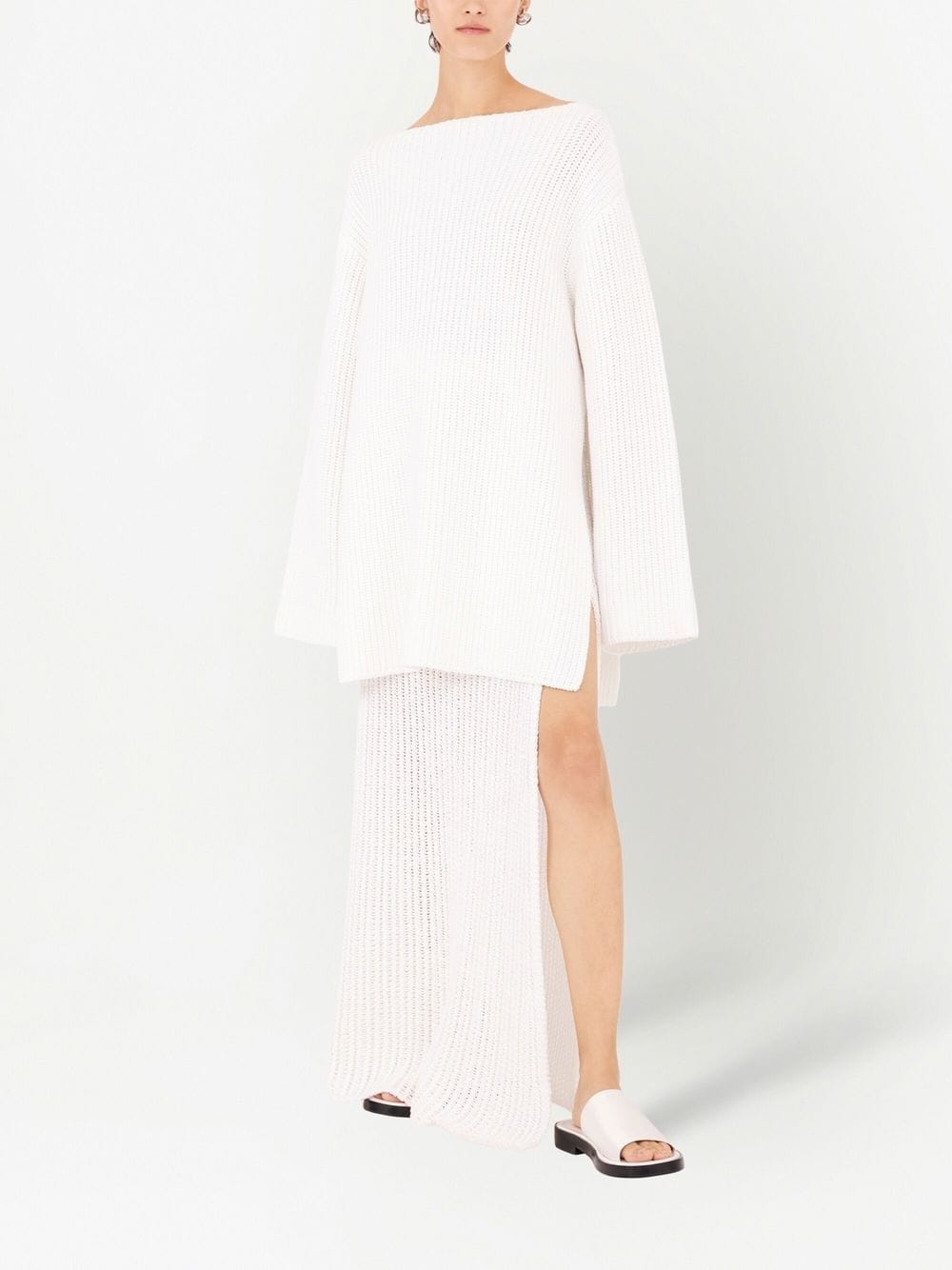 side-slit ribbed-knit jumper - 2