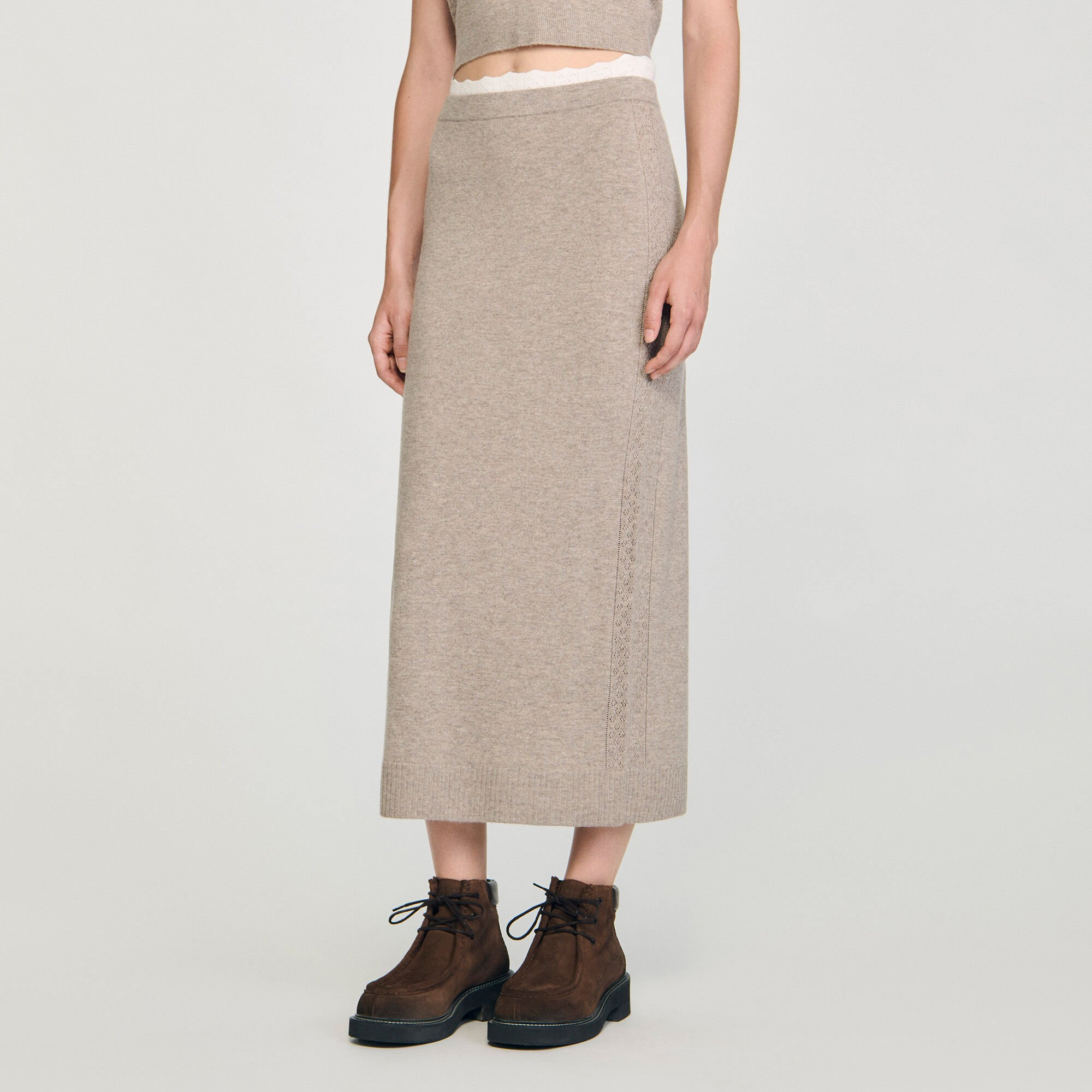 MAXI TWO-TONE KNIT SKIRT - 4