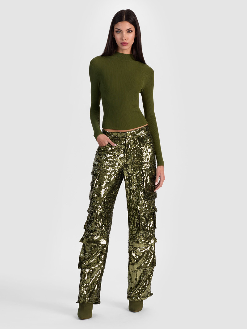 Alice + Olivia OLYMPIA SEQUIN CARGO PANT outlook